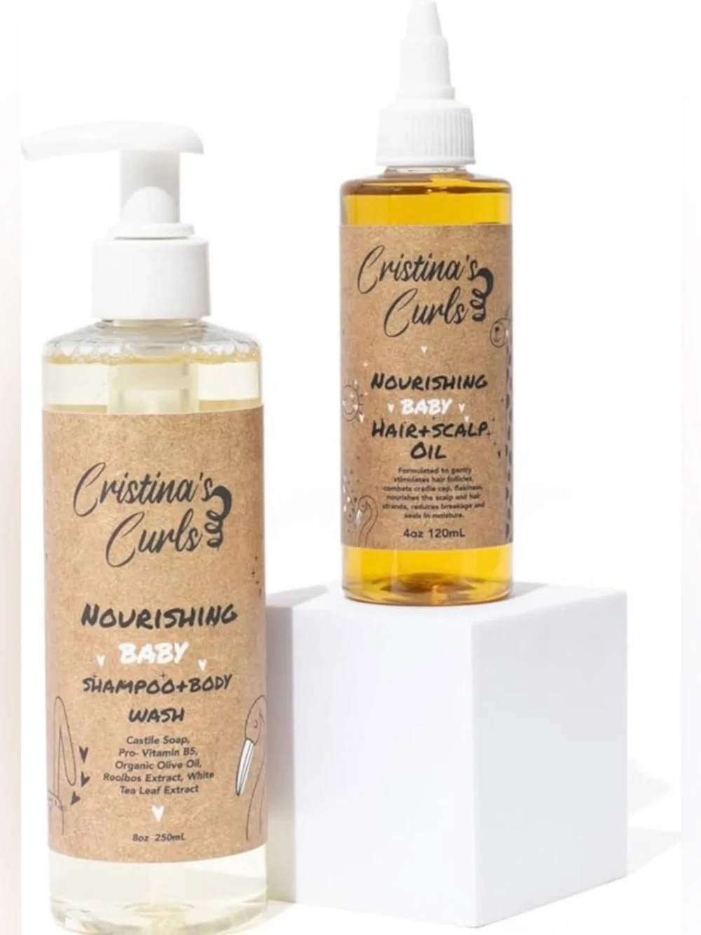 Cristina’s Curls Nourishing Baby Wash & Shampoo & Lightweight Scalp Oil